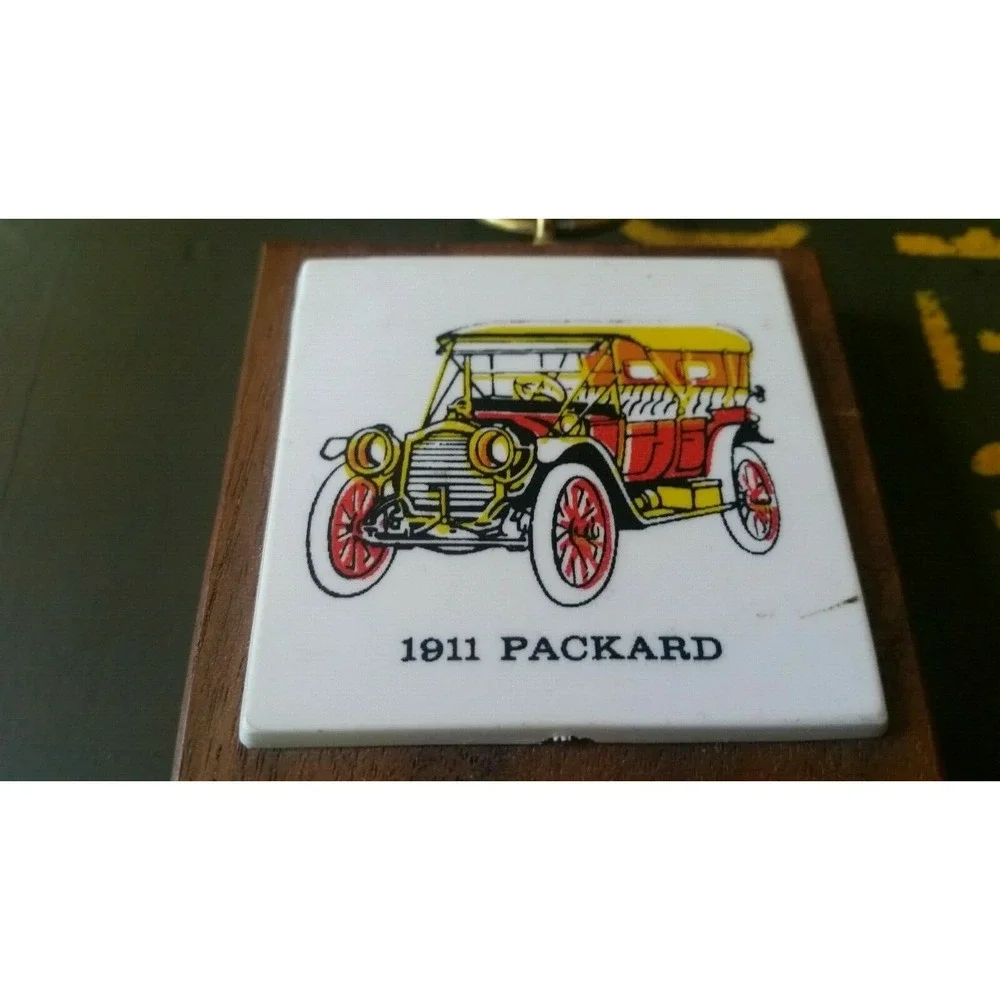 Vintage 1911 Packard Ceramic Wood Brass Wall Hanging Decor Hook USA 7